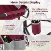 imageGoplus Outdoor Rocker Camping Chairs for Adults Portable Folding Chair wDual Springs Padded Back Cup Holder Storage Pocket HeavyDuty Rocking Arm Chair for Beach Lawn Travel Fishing2BlackWine