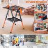 imageGoplus Portable Workbench 2in1 Folding Workmate Work Bench w4 Clamp Dogs 2 Quick Clamps 1000 LBS Capacity Height Adjustable Foldable Work Table Sawhorse for Garage Workshop No Assembly
