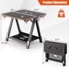 imageGoplus Portable Workbench 2in1 Folding Workmate Work Bench w4 Clamp Dogs 2 Quick Clamps 1000 LBS Capacity Height Adjustable Foldable Work Table Sawhorse for Garage Workshop No Assembly