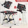 imageGoplus Portable Workbench Folding Work Table ampamp Sawhorse with Adjustable Height 440LBS1000LBS Capacity Clamps 2 x 4 Support Arms Tool Tray Collapsible Tool Bench Work Bench for Garage Home