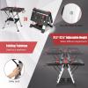 imageGoplus Portable Workbench Folding Work Table ampamp Sawhorse with Adjustable Height 440LBS1000LBS Capacity Clamps 2 x 4 Support Arms Tool Tray Collapsible Tool Bench Work Bench for Garage Home