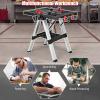 imageGoplus Portable Workbench Folding Work Table ampamp Sawhorse with Adjustable Height 440LBS1000LBS Capacity Clamps 2 x 4 Support Arms Tool Tray Collapsible Tool Bench Work Bench for Garage Home