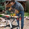 imageGoplus Portable Workbench Folding Work Table ampamp Sawhorse with Adjustable Height 440LBS1000LBS Capacity Clamps 2 x 4 Support Arms Tool Tray Collapsible Tool Bench Work Bench for Garage Home