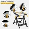 imageGoplus Portable Workbench Folding Work Table wTiltable Platform 7Level Adjustable Height8 Sliding Clamps ampamp 2 Rotary Clamping Handles Saw Table Work Stand Foldable Work Bench for Garage Workshop