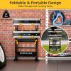 imageGoplus Portable Workbench Folding Work Table wTiltable Platform 7Level Adjustable Height8 Sliding Clamps ampamp 2 Rotary Clamping Handles Saw Table Work Stand Foldable Work Bench for Garage Workshop