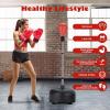 imageGoplus Punching Bag with Stand for Adults Kids Freestanding Reflex Speed Bags with 55625 Adjustable Height Boxing Equipment with Gloves for Home Gym Workout MMA Training FitnessRedBlack