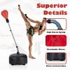 imageGoplus Punching Bag with Stand for Adults Kids Freestanding Reflex Speed Bags with 55625 Adjustable Height Boxing Equipment with Gloves for Home Gym Workout MMA Training FitnessRedBlack