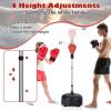 imageGoplus Punching Bag with Stand for Adults Kids Freestanding Reflex Speed Bags with 55625 Adjustable Height Boxing Equipment with Gloves for Home Gym Workout MMA Training FitnessRedBlack