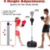 imageGoplus Punching Bag with Stand for Adults Kids Freestanding Reflex Speed Bags with 55625 Adjustable Height Boxing Equipment with Gloves for Home Gym Workout MMA Training FitnessBlack