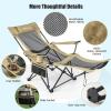 imageGoplus Reclining Camping Chair with Foot Rest Folding Lounge Chair for Adults wAdjustable Backrest Storage Bag ampamp Cup Holder Portable Recliner Beach Chair Outdoor Camp Picnics 330 LBS 2 KhakiKhaki