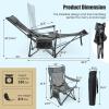 imageGoplus Reclining Camping Chair with Foot Rest Folding Lounge Chair for Adults wAdjustable Backrest Storage Bag ampamp Cup Holder Portable Recliner Beach Chair Outdoor Camp Picnics 330 LBS 2 KhakiGrey