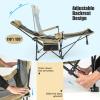 imageGoplus Reclining Camping Chair with Foot Rest Folding Lounge Chair for Adults wAdjustable Backrest Storage Bag ampamp Cup Holder Portable Recliner Beach Chair Outdoor Camp Picnics 330 LBS 2 KhakiKhaki