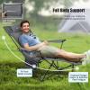 imageGoplus Reclining Camping Chair with Foot Rest Folding Lounge Chair for Adults wAdjustable Backrest Storage Bag ampamp Cup Holder Portable Recliner Beach Chair Outdoor Camp Picnics 330 LBS 2 KhakiGrey