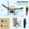 imageGoplus Reclining Camping Chair with Foot Rest Folding Lounge Chair for Adults wAdjustable Backrest Storage Bag ampamp Cup Holder Portable Recliner Beach Chair Outdoor Camp Picnics 330 LBS 2 KhakiKhaki