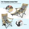 imageGoplus Reclining Camping Chair with Foot Rest Folding Lounge Chair for Adults wAdjustable Backrest Storage Bag ampamp Cup Holder Portable Recliner Beach Chair Outdoor Camp Picnics 330 LBS 2 KhakiKhaki