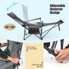 imageGoplus Reclining Camping Chair with Foot Rest Folding Lounge Chair for Adults wAdjustable Backrest Storage Bag ampamp Cup Holder Portable Recliner Beach Chair Outdoor Camp Picnics 330 LBS 2 KhakiGrey