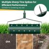 imageGoplus Rolling Lawn Aerator 21Inch Garden Yard Rotary Push Tine Filled Sand Stone Heavy Duty Spike Soil Aeration wMetal Handle Fillable Drum 51quot Manual Lawn Aeration Tool Garden Grass Patio YardGreen