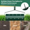 imageGoplus Rolling Lawn Aerator 21Inch Garden Yard Rotary Push Tine Filled Sand Stone Heavy Duty Spike Soil Aeration wMetal Handle Fillable Drum 51quot Manual Lawn Aeration Tool Garden Grass Patio YardGreen
