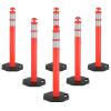 imageGoplus 45quot Delineator Post Cone 6 Pack Traffic Cone Safety Barrier with 4quot Reflective Collars 10lbs Octagonal Rubber Base Perfect as Parking Posts Construction Cones Street Stanchions