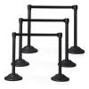imageGoplus 6Pcs Stanchion Post Crowd Control Rope Barrier with 63 Foot Retractable Belt Plastic Stanchion Set Queue Pole 36 Height Easy Connect Assembly