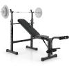 imageGoplus Adjustable Olympic Weight Bench Barbell Rack Set Foldable Workout Bench Press Set with Leg Developer Squat Rack Home Gym Flat Incline Decline Weight Lifting Strength Training
