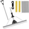 imageGoplus Floating Weed Lake Rake 36quot Aluminum Multifunctional Detachable Landscape Rake with Extension Handle 20 FT Rope and Float Weed ampamp Algae Removal of Leaves Floating Scum Aquatic