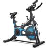 imageGoplus Indoor Cycling Bike Silent Belt Drive Exercise Bike Stationary Bicycle with Steel Flywheel Phone Holder Adjustable Seat and Handlebar LCD Monitor Heart Rate MonitorBlack