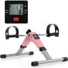 imageGoplus Mini Exercise Bike Folding Under Desk Bike Pedal Exerciser with LCD Display Adjustable Resistance Portable Lightweight Foot Peddler Machine for Seniors Arms Legs Workout Office Home FitnessPinkSliver