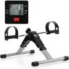 imageGoplus Mini Exercise Bike Folding Under Desk Bike Pedal Exerciser with LCD Display Adjustable Resistance Portable Lightweight Foot Peddler Machine for Seniors Arms Legs Workout Office Home FitnessBlackSliver