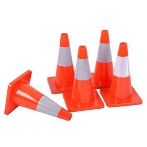 imageGoplus 5PCS Traffic Cones 17quot PVC Safety Road Parking Cones Driving Construction Cones Weighted Hazard Cones Orange with 6quot Reflective Strips Collar
