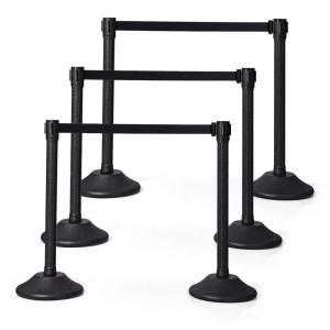imageGoplus 6Pcs Stanchion Post Crowd Control Rope Barrier with 63 Foot Retractable Belt Plastic Stanchion Set Queue Pole 36 Height Easy Connect Assembly