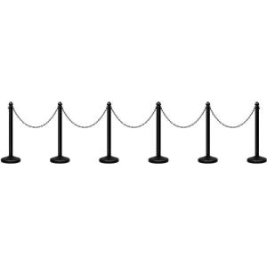 imageGoplus 6pcs Plastic Stanchion Set Safety Stanchion Barrier Posts Queue Line Pole with 40 Link Chain ampamp CHooks Outdoor and Indoor Crowd Control Barriers Easy Connect Assembly