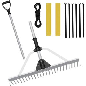 imageGoplus Floating Weed Lake Rake 36quot Aluminum Multifunctional Detachable Landscape Rake with Extension Handle 20 FT Rope and Float Weed ampamp Algae Removal of Leaves Floating Scum Aquatic