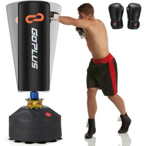 imageGoplus Freestanding Punching Bag 220LBS Heavy Boxing Bag with Gloves Shock Absorber 12 Suction Cup Base Kickboxing Bag with Stand for Adults Youth Men Women Home Gym68 Height