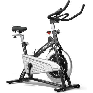imageGoplus Indoor Exercise Cycling Bike 330LBS Capacity Stationary Bike W Smooth Belt Drive Heart Rate LCD Monitor Adjustable Comfortable Cushion Handlebar Nearsilent Cardio Workout Bike for Office Home Gym