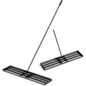 imageGoplus Lawn Leveling Rake 30quot x 10quot Heavy Duty Level Lawn Tool w Ergonomic Handle for Soil EffortSaving Landscape Rake for Garden Backyard Golf Course Farm Pasture Black42 x 10  Black