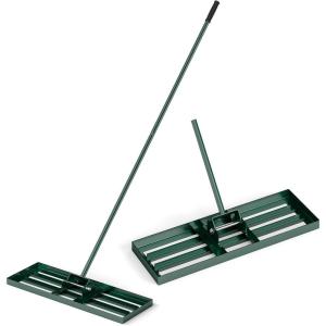 imageGoplus Lawn Leveling Rake 30quot x 10quot Heavy Duty Level Lawn Tool w Ergonomic Handle for Soil EffortSaving Landscape Rake for Garden Backyard Golf Course Farm Pasture Black30 x 10  Green