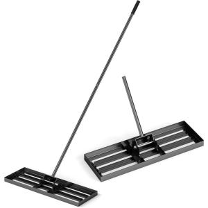 imageGoplus Lawn Leveling Rake 30quot x 10quot Heavy Duty Level Lawn Tool w Ergonomic Handle for Soil EffortSaving Landscape Rake for Garden Backyard Golf Course Farm Pasture Black30 x 10  Black
