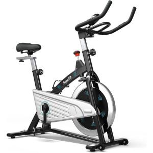 imageGoplus Magnetic Stationary Bike Indoor Exercise Cycling Bike Smooth Belt Drive WHeart Rate LCD Monitor Full Adjustment Nearsilent Home Cardio Workout