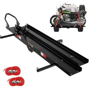 imageGoplus Motorcycle Hitch Carrier  600LBS Heavy Duty Carrier with Loading Ramp Ratchet Straps Fit Up to 75 Wide Tire