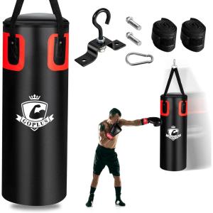 imageGoplus Punching Bag for Adults 56 lbs Heavy Hanging Boxing Bag Set with 12 OZ Punching Gloves ampamp Hand Wraps Filled Kickboxing Bag Perfect for MMA Muay Thai Karate Taekwondo Home Gym Training