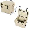 imageGoplus 16 Quart Cooler 24Can Capacity Ice Chest with 2 Cup Holders 35 Days Ice Retention Portable Insulated Ice Box for Camping Fishing Outdoor ActivitiesKhaki