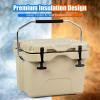 imageGoplus 16 Quart Cooler 24Can Capacity Ice Chest with 2 Cup Holders 35 Days Ice Retention Portable Insulated Ice Box for Camping Fishing Outdoor ActivitiesKhaki