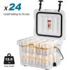 imageGoplus 16 Quart Cooler 24Can Capacity Ice Chest with 2 Cup Holders 35 Days Ice Retention Portable Insulated Ice Box for Camping Fishing Outdoor ActivitiesWhite