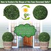 imageGoplus 2 PCS 157 Inch Artificial Plant Topiary Ball Round Faux Boxwood Balls Outdoor Garden Spheres Decorative for Front Door Porch Backyard Balcony Patio Wedding and Home Dcor19 Inch