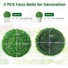 imageGoplus 2 PCS 157 Inch Artificial Plant Topiary Ball Round Faux Boxwood Balls Outdoor Garden Spheres Decorative for Front Door Porch Backyard Balcony Patio Wedding and Home Dcor195 Inch