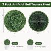 imageGoplus 2 PCS 157 Inch Artificial Plant Topiary Ball Round Faux Boxwood Balls Outdoor Garden Spheres Decorative for Front Door Porch Backyard Balcony Patio Wedding and Home Dcor16 Inch