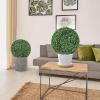 imageGoplus 2 PCS 157 Inch Artificial Plant Topiary Ball Round Faux Boxwood Balls Outdoor Garden Spheres Decorative for Front Door Porch Backyard Balcony Patio Wedding and Home Dcor16 Inch