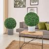 imageGoplus 2 PCS 157 Inch Artificial Plant Topiary Ball Round Faux Boxwood Balls Outdoor Garden Spheres Decorative for Front Door Porch Backyard Balcony Patio Wedding and Home Dcor20 Inch