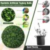 imageGoplus 2 PCS 157 Inch Artificial Plant Topiary Ball Round Faux Boxwood Balls Outdoor Garden Spheres Decorative for Front Door Porch Backyard Balcony Patio Wedding and Home Dcor19 Inch